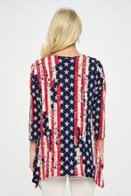 Load image into Gallery viewer, Americana Print Handkerchief Hem Top-3088HT-QRP1-W297