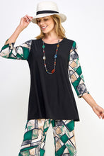 Load image into Gallery viewer, Contrast Quarter Sleeve Top-3095HT-QRP1-C-W394