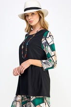 Load image into Gallery viewer, Contrast Quarter Sleeve Top-3095HT-QRP1-C-W394