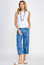 Load image into Gallery viewer, Denim Print Wide Leg Ankle Length Pants-5039HT-ARD1-K-D003