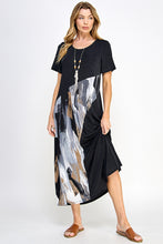 Load image into Gallery viewer, Contrast Short Sleeve Dress-7087BN-SRP1-C-W379