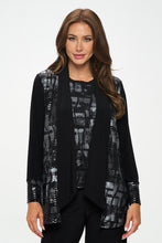 Load image into Gallery viewer, Plus Size Nylon Foil Sequin Contrast Jacket -4091NF-LXD1-C-F030
