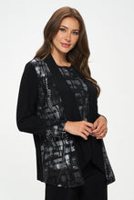 Load image into Gallery viewer, Plus Size Nylon Foil Sequin Contrast Jacket -4091NF-LXD1-C-F030