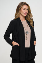Load image into Gallery viewer, Pocket Draped Cardigan-4101HT-LRS1-K