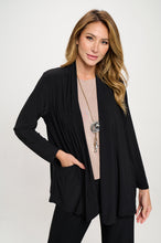 Load image into Gallery viewer, Pocket Draped Cardigan-4101HT-LRS1-K