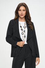 Load image into Gallery viewer, Ottoman Pinstripe Front Drape Jacket-4083TM-LRD1