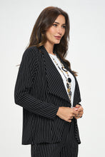 Load image into Gallery viewer, Ottoman Pinstripe Front Drape Jacket-4083TM-LRD1