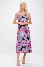 Load image into Gallery viewer, Print Long Tank Dress Print -7000BN-TRP1-W439