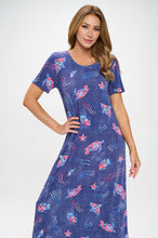 Load image into Gallery viewer, Oceanic Encounter Long Dress Short Sleeve -7002BN-SRD1-D007