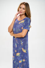 Load image into Gallery viewer, Oceanic Encounter Long Dress Short Sleeve -7002BN-SRD1-D007