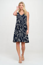Load image into Gallery viewer, Printed Sleeveless Dress- 7003HT-TRP1-W446