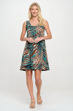 Load image into Gallery viewer, Printed Sleeveless Dress- 7003HT-TRP1-W459