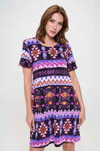 Load image into Gallery viewer, Print Missy Dress Short Sleeve-7004BN-SRP1-W407
