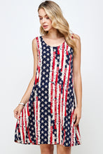 Load image into Gallery viewer, Printed Sleeveless Dress- 7003HT-TRP1-W297