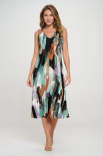 Load image into Gallery viewer, BNS V-Neck Midi Tank Dress with Side Slit-7080BN-TRP1-W379