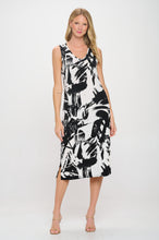 Load image into Gallery viewer, HIT V-Neck Midi Tank Dress with Side Slit-7080HT-TRP1-W403