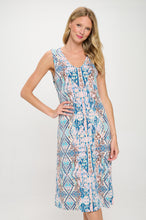Load image into Gallery viewer, HIT V-Neck Midi Tank Dress with Side Slit-7080HT-TRP1-W433