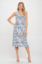 Load image into Gallery viewer, HIT V-Neck Midi Tank Dress with Side Slit-7080HT-TRP1-W433