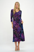 Load image into Gallery viewer, HIT V-Neck Long Dress W/Pocket-7085HT-QRP1-K-W207