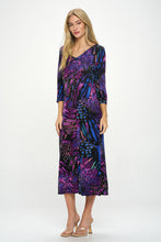 Load image into Gallery viewer, HIT V-Neck Long Dress W/Pocket-7085HT-QRP1-K-W207