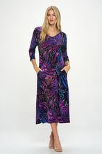 Load image into Gallery viewer, HIT V-Neck Long Dress W/Pocket-7085HT-QRP1-K-W207