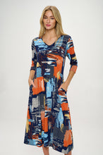 Load image into Gallery viewer, HIT V-Neck Long Dress W/Pocket-7085HT-QRP1-K-W420 - Jostar Online