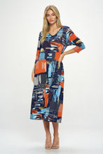 Load image into Gallery viewer, HIT V-Neck Long Dress W/Pocket-7085HT-QRP1-K-W420 - Jostar Online