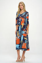 Load image into Gallery viewer, HIT V-Neck Long Dress W/Pocket-7085HT-QRP1-K-W420 - Jostar Online