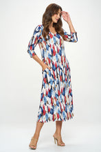 Load image into Gallery viewer, HIT V-Neck Long Dress W/Pocket-7085HT-QRP1-K-W429