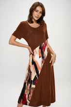 Load image into Gallery viewer, Contrast Short Sleeve Dress-7087BN-SRP1-C-W379