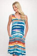 Load image into Gallery viewer, BNS V-Neck Bias Pocket Tank Dress-7088BN-TRP1-K-W213