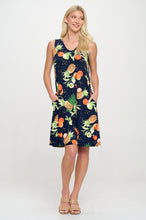 Load image into Gallery viewer, BNS V-Neck Bias Pocket Tank Dress-7088BN-TRP1-K-W327