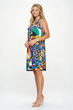Load image into Gallery viewer, HIT V-Neck Bias Pocket Tank Dress-7088HT-TRP1-K-W419