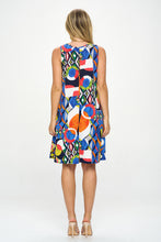 Load image into Gallery viewer, HIT V-Neck Bias Pocket Tank Dress-7088HT-TRP1-K-W419