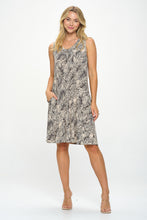 Load image into Gallery viewer, HIT V-Neck Bias Pocket Tank Dress-7088HT-TRP1-K-W422 - Jostar Online