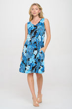 Load image into Gallery viewer, HIT V-Neck Bias Pocket Tank Dress-7088HT-TRP1-K-W436 - Jostar Online