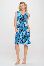 Load image into Gallery viewer, HIT V-Neck Bias Pocket Tank Dress-7088HT-TRP1-K-W436 - Jostar Online