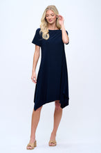 Load image into Gallery viewer, Plus Size Boat Neckline Shark Bite Hem Dress-7096HT-SXS1