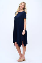 Load image into Gallery viewer, Plus Size Boat Neckline Shark Bite Hem Dress-7096HT-SXS1