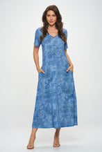 Load image into Gallery viewer, HIT V-Neck Long Dress W/Pockets-7085HT-SRD1-K-D003