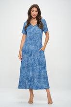 Load image into Gallery viewer, HIT V-Neck Long Dress W/Pockets-7085HT-SRD1-K-D003