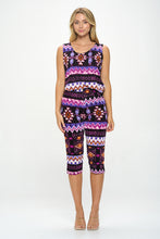 Load image into Gallery viewer, Two-Piece Sleeveless Top & Capri Pant Set-9002BN-TRP1-W407