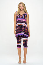 Load image into Gallery viewer, Two-Piece Sleeveless Top & Capri Pant Set-9002BN-TRP1-W407
