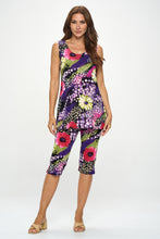 Load image into Gallery viewer, Two-Piece Sleeveless Top & Capri Pant Set-9002BN-TRP1-W408
