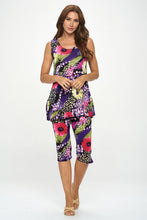 Load image into Gallery viewer, Two-Piece Sleeveless Top & Capri Pant Set-9002BN-TRP1-W408