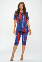 Load image into Gallery viewer, Capri Pant Set Short Sleeve - 9003BN-SRD1-D005