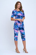 Load image into Gallery viewer, Two-Piece Short Sleeve Top & Capri Pant Set- 9003BN-SRP1-W305
