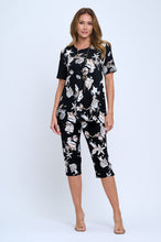 Load image into Gallery viewer, Two-Piece Short Sleeve Top & Capri Pant Set- 9003BN-SRP1-W309