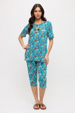 Load image into Gallery viewer, Two-Piece Short Sleeve Top & Capri Pant Set- 9003BN-SRP1-W363