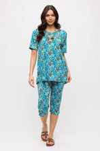 Load image into Gallery viewer, Two-Piece Short Sleeve Top & Capri Pant Set- 9003BN-SRP1-W363